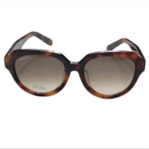 NWT Salvatore Ferragamo Brown Tortoise Shell Rectangle Sunglasses